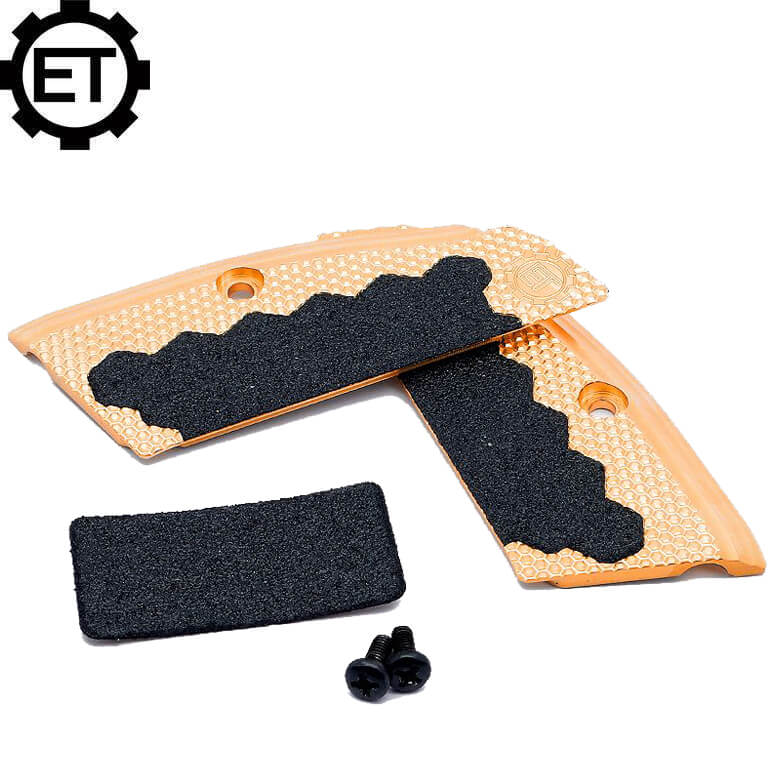 Plaquettes de crosse courtes en laiton ET pour CZ 75B & SP-01, CZ TS 2, CZ Shadow 2