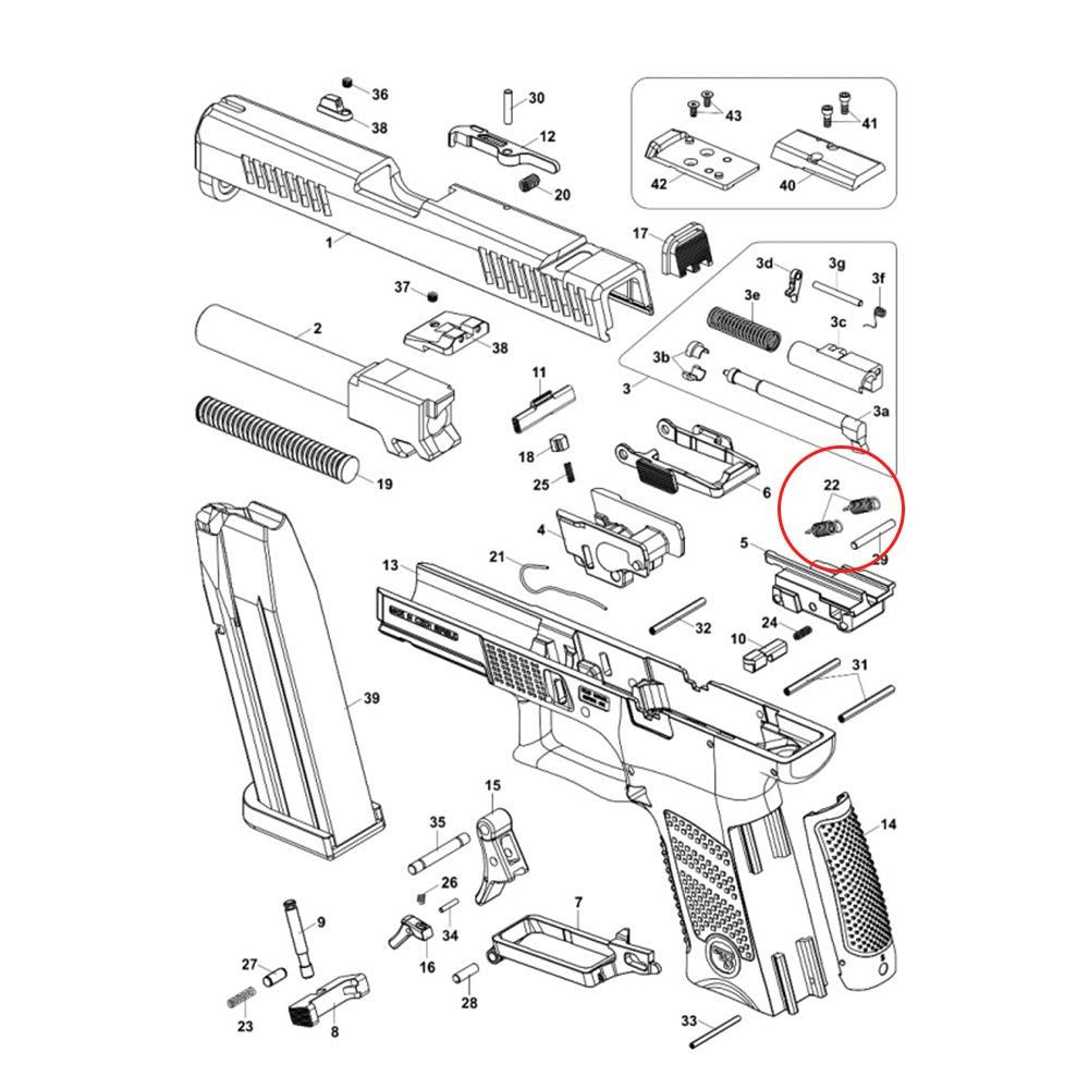 CZ P-10 ressort de barre de détente de compétition | 2 pcs