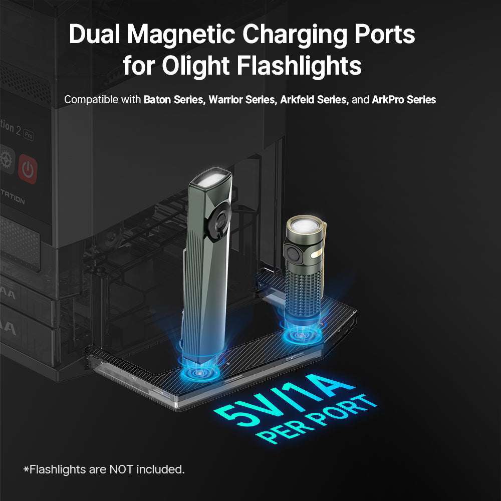 Olight Ostation 2 Pro | chargeur intelligent de piles AA/AAA | 3-en-1
