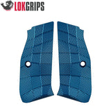 CZ 75 P-01, CZ 75 Compact plaquettes de poignée alu | Gridlok bleu