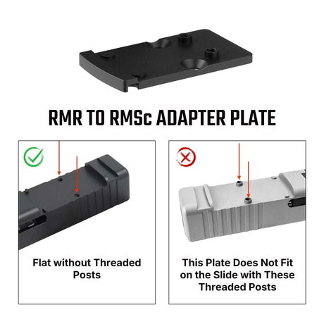 Adaptateur d'empreinte | de Trijicon RMR vers Shield RMSc & empreinte K-series