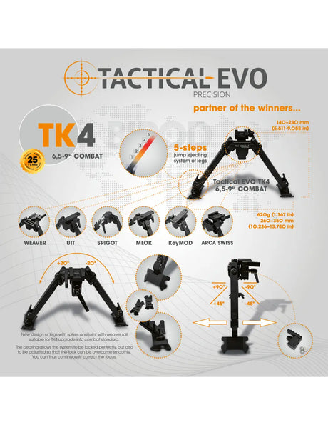 Bipied tactique Combat TK4 6,5-9"