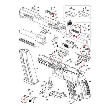 CZ P-10 jeu de ressorts