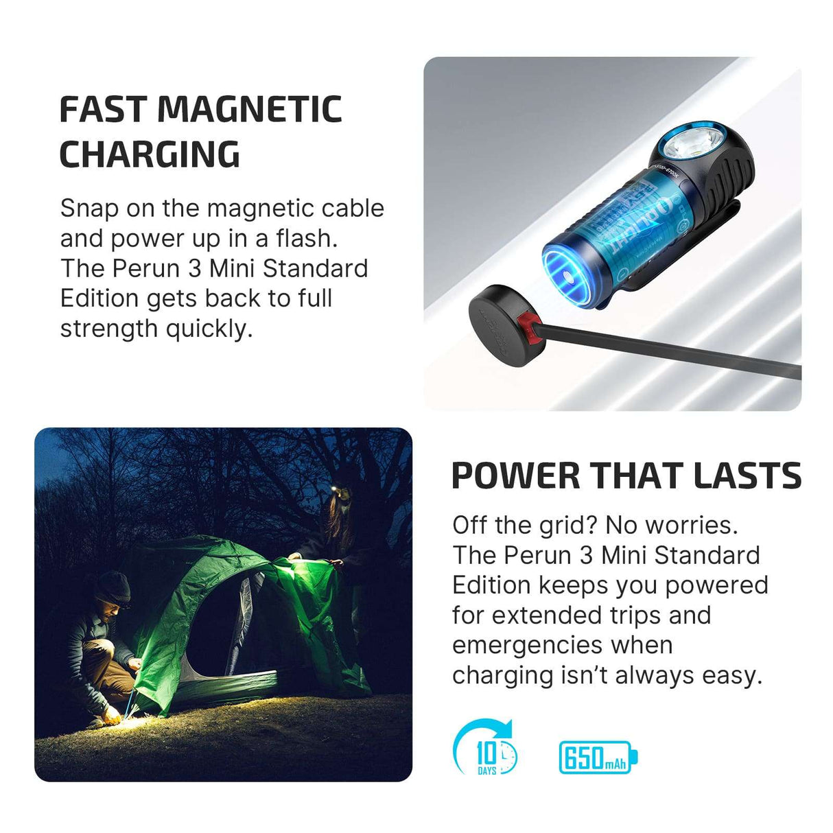 Olight Perun 3 Mini | lampe frontale rechargeable | 1.250 lm